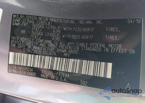 2020 Toyota Sienna Le from USA, damaged, VIN 5TDKZ3DC8LS023676